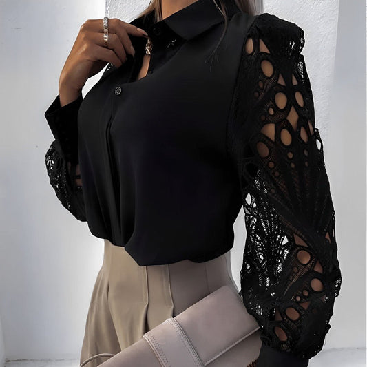 Charlotte | Blusa elegante con mangas de encaje - La Moda México