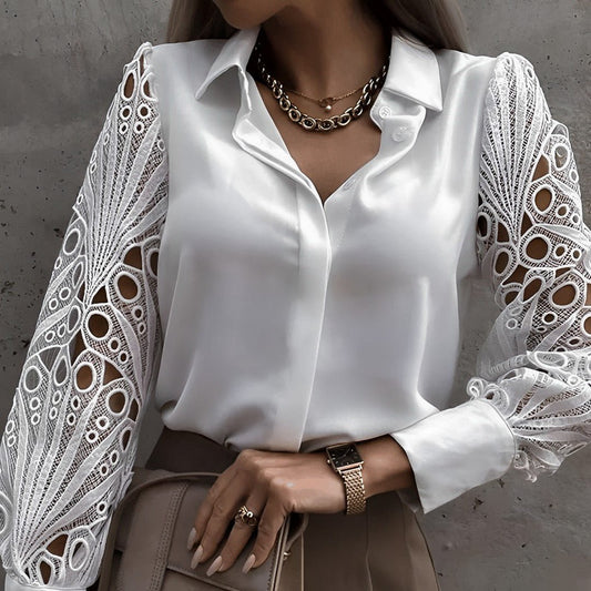 Charlotte | Blusa elegante con mangas de encaje